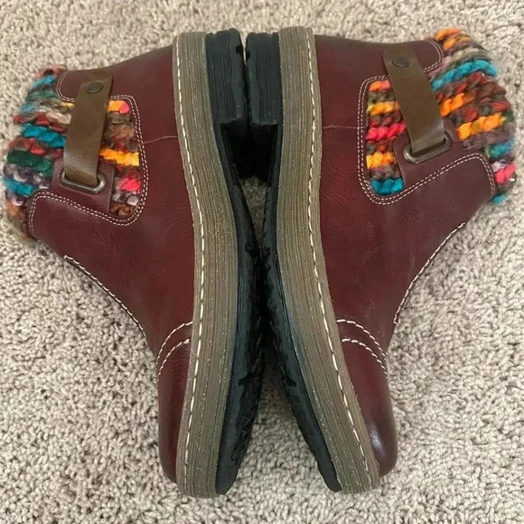 New REIKER felicitas ankle boot 37 red rainbow multicolor wool bootie 6.5 - Picture 9 of 17